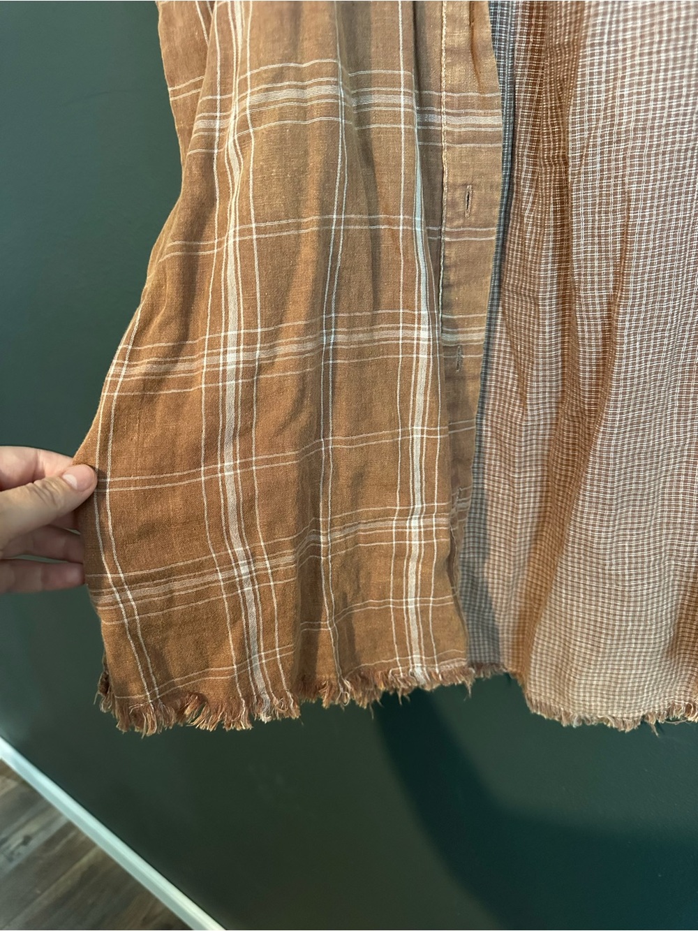 Hem & Thread Rust Plaid Button-Down Shirt - Picture 4 of 4
